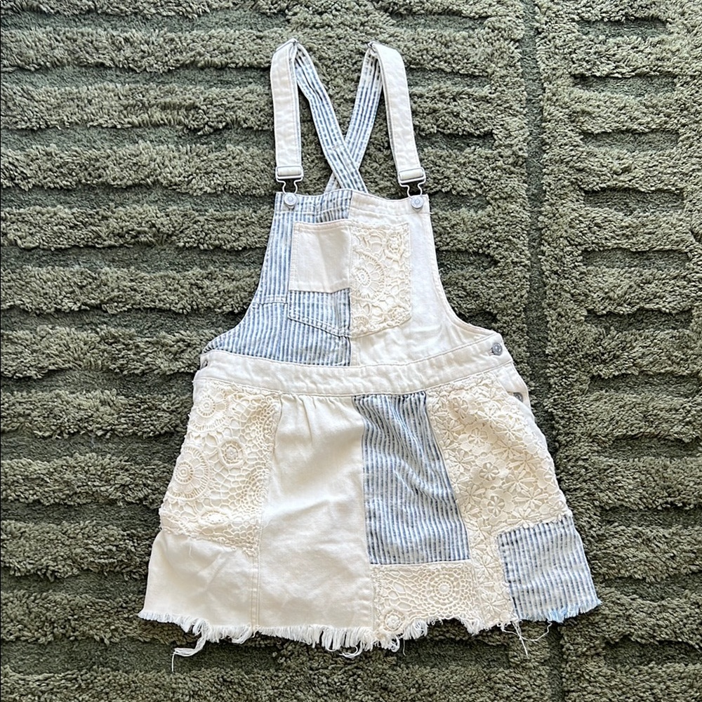 Free People Patchwork Denim Overall Dress